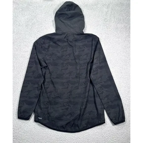 Vuori Outdoor Trainer Shell Jacket Men’s Large Black Camo Full Zip Hooded Hiking - Picture 3 of 8